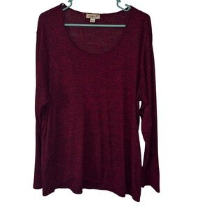 3/$20 ONE WORLD Deep Red Long Sleeve Top